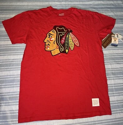 Chicago Black Hawks T-Shirt Mens Large  Red Retro Brand made in USA - Image 1 of 4