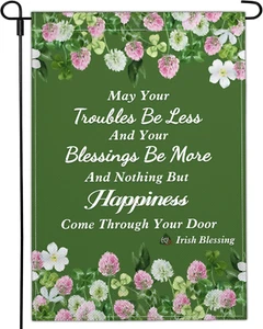 St Patricks Day Garden Flag 12×18 Inch Double Sided Happy St Patrick'S Day Yard - Picture 1 of 12