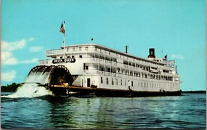 Das S.S. Delta Queen Dampfschiff auf dem Ohio River OHIO CHROM POSTKARTE D11 - Bild 1 von 2