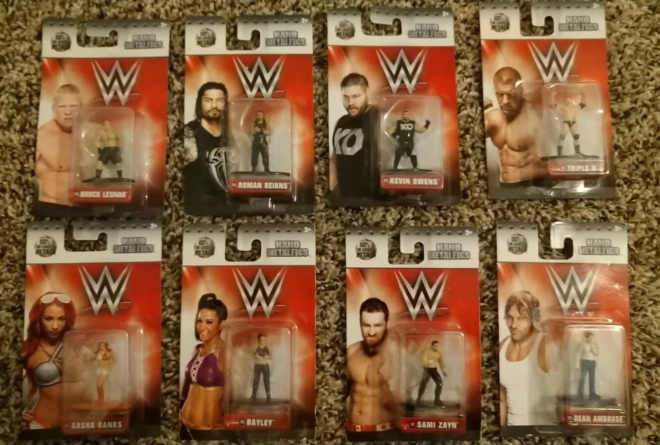 WWE Nano Metalfig ¡Paquete de 8! Brock Lesnar Roman Reigns Kevin Owen HHH Bayley🔥  Foto 1 de 1