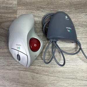 Logitech Cordless Trackman Wheel Ball Marble Mouse T-RA18 USB Receiver C BA4 MSE - Picture 1 of 7