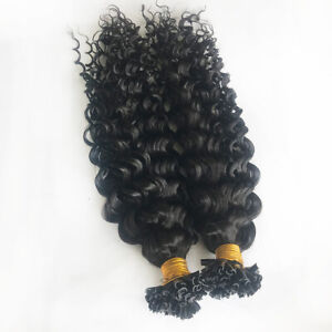 Deep Curly U Tip in Human Hair Extensions 100 Strands Curly Malaysian Remy Hair