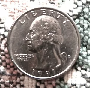 1991 D Washington Quarter DDO,DDR. - Picture 1 of 4