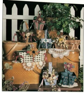 Berry Baskets Sewing Pattern Folk Art Primitive Flowers & Trim Thimbleberries - Picture 1 of 2