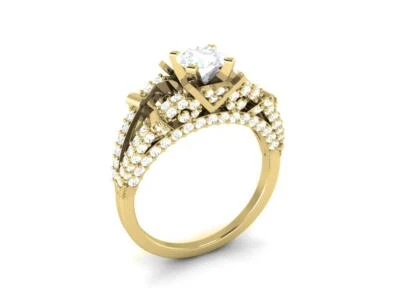 Solitaire Anniversary Ring Band I1 G 1.80 Carat Genuine Diamond 14k Yellow Gold - Image 1 of 4