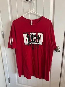 Men's Valhalla Project, RED tee, REMEMBER EVERYONE DEPLOYED, size XXL - Picture 1 of 5