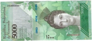 Billete Venezuela P97c 5000 bolívares 2017, nítido - Imagen 1 de 1