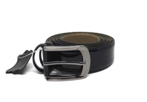 Cinta cintura uomo NERO vera pelle cuoio elegante cerimonia made in Italy belt b - Imagen 1 de 4