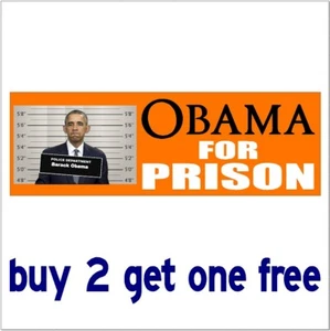 Obama PARA PRISIÓN 2020 - ND Obama Trump Clinton PEGATINA DE PARACHOQUES DIVERTIDA GoGoStickers - Imagen 1 de 1