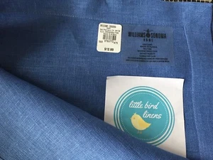 Williams & Sonoma Dinner Napkins Blue 100% Linen Set of 4 New  24" x 24" - Picture 1 of 3