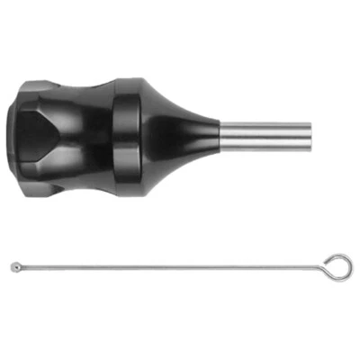 Empuñadura profesional de cartucho de aleación de zinc para tatuaje negro de 30 mm y émbolo de aguja de 78 mm Foto 1 de 4