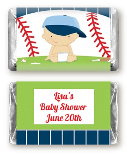 Futuro jugador de béisbol personalizado Baby Shower mini barra de caramelo envoltura pegatinas Foto 1 de 1