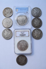 ONE  1892-S MORGAN DOLLAR $1 PCGS GENUINE-F DETAILS.++++EIGHT MORE   
