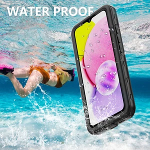 Wasserdichte Stoßfeste TPU Clear Bumper Case Für Samsung A14 A54 S23 S22 S21 S10 - Photo 1 sur 13