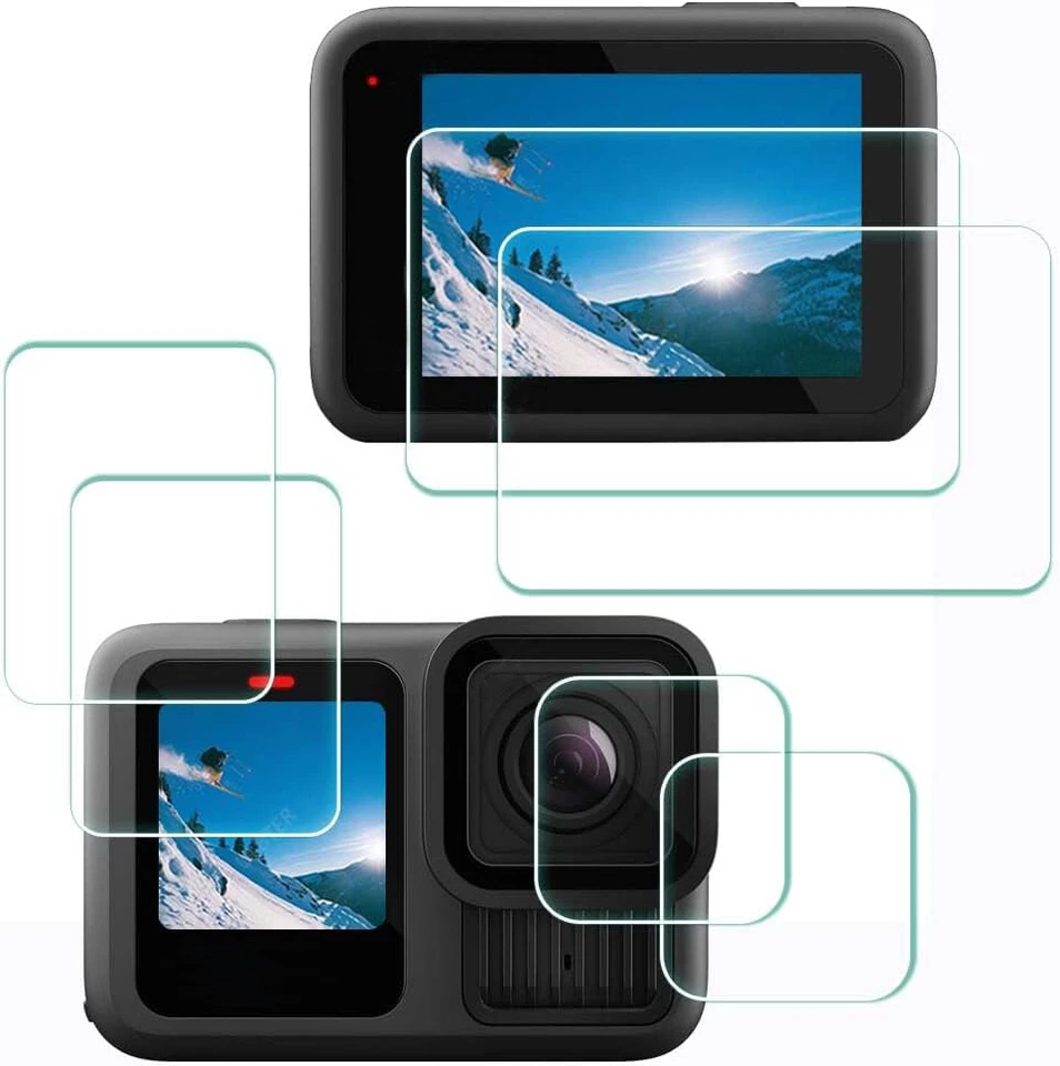 2 juegos de protectores de pantalla antiarañazos para GoPro Hero 13 360° proteger fibra de vidrio Foto 1 de 4