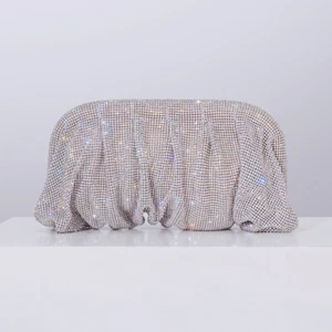 Abend Clutch Geldbörse glänzend Strass Hochzeit Party Handtasche Kristall Schultertasche - Bild 1 von 27