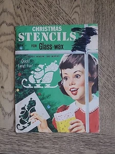 Plantillas de Navidad vintage para cera de vidrio completas con 9 plantillas 1966 EE. UU. - Imagen 1 de 9