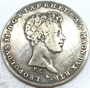 1/2 Francescone 1829 Italy Toscana Leopold II (1824-1859) RARE - Picture 1 of 9
