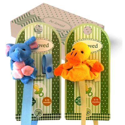 Pack de dos soportes para chupetes Zodiac Animal -con imanes elefante y pato-sin BPA Foto 1 de 4