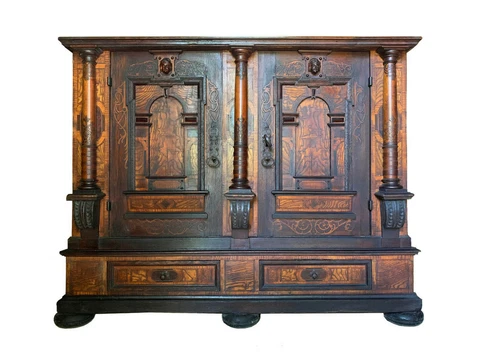 RARE German Renaissance Cabinet - 17th Century period piece ! Cover