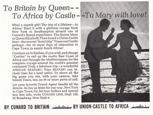 1963 Cunard, Union Castle: To Mary With Love Vintage Print Ad - Picture 1 of 1