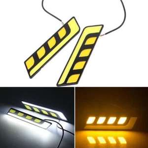 LED COB Fog Lamp Car Daytime Running DRL Waterproof With Turn Signal Light AYXGA - Picture 1 of 12