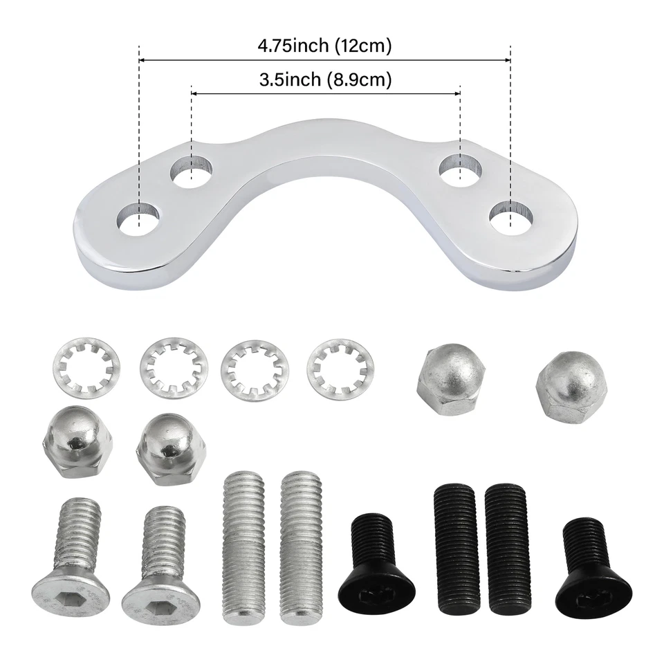 Adaptador de manillar Springer abrazadera superior convertidor elevador de 3,5" 4,75" apto para Harley Foto 1 de 4