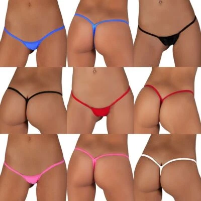 5er Pack Damen Mini Micro Tangas kleiner G-String sexy Y-Back solide Höschen Unterwäsche - Bild 1 von 4