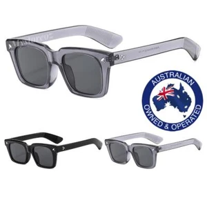 Men's Women's Fashion Square Vintage Retro Sunglasses UV400 - Picture 1 of 12