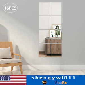 16PCs Shatterproof Mirror Full Length,Mirrors for Wall,Frameless Acrylic Full - Picture 1 of 7