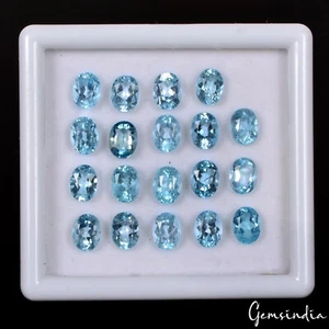 19 piezas piedras preciosas sueltas corte ovalado 7x5 mm topacio azul cielo natural al por mayor ~29,80 quilates - Imagen 1 de 5