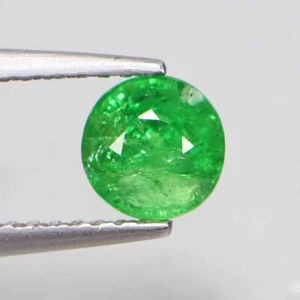 Granato Tsavorite Naturale 0,97 Cts Bel Verde 5,5 mm Taglio Tondo Pietre Preziose Sciolte - Foto 1 di 5