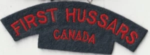 Canada: 1st / First Hussars : Woven / Embroidered Cloth Shoulder Title - Foto 1 di 2