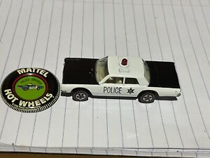 Hot Wheels Redline POLICE CRUISER USA White Black Enamel NM W/ Badge Hw Rl 1968