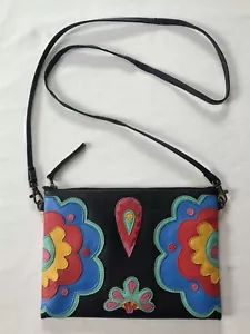 Cartera Gorman de cuero negro y floral o imitación de cuero - Imagen 1 de 9