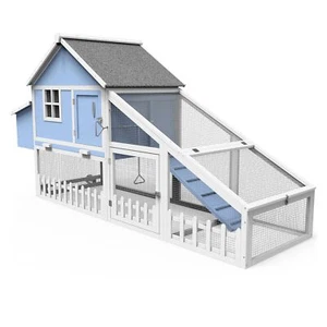 Weatherproof Wooden Chicken Coop Indoor & Outdoor Walk-in Hen House with Run - Picture 1 of 7