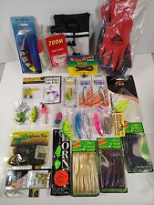 100+ Pc. Fill Ur Tackle Box Lures Worms Crankbaits Frog Gloves Swivels Walleye 
