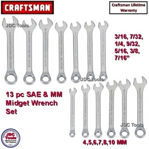 Craftsman 13 pc Mini Ignition Midget SAE Metric Wrench Set - Picture 1 of 4