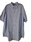 Sean John Men's Original Fit Blue Checked Short Sleeve Button Up Shirt, Size 3XL