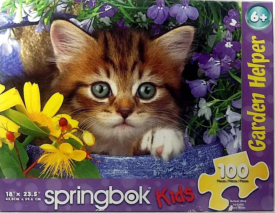 Garden Helper Kitten 100 pc Jigsaw Puzzle 18" X 23.5" Springbok Kids - Image 1 of 1