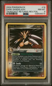 PSA 8 Dark Sandslash 18/109 EX Team Rocket Returns Pokemon Card 2004 - Near Mint - Picture 1 of 3