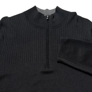 REI Men Ribbed 1/4 Zip Pullover Sweater Cotton Tencel Knit Large Outdoor Travel - Picture 1 of 12