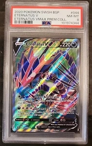 Pokémon SWSH 2020 Black Star Promo Eternatus VMAX PREM COLL ETERNATUS V PSA 8 - Imagen 1 de 2