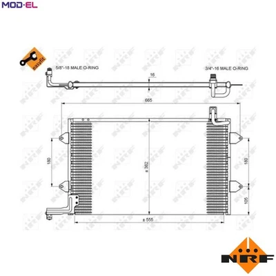 CONDENSER AIR CONDITIONING 35584 FOR VW GOLF/Mk/III/Cabriolet/Van CABRIO 2.0L - Image 1 of 4