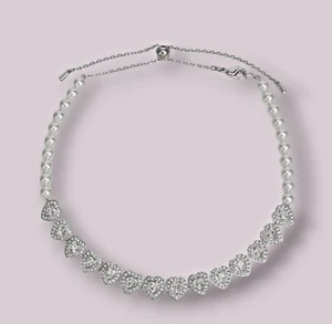 NIB 100% Ariana Grande x Swarovski Brand 5720861 Crystal Pearl Tennis Necklace - Picture 1 of 5