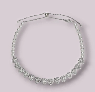 NIB 100% Ariana Grande x Swarovski Brand 5720861 Crystal Pearl Tennis Necklace - Image 1 of 4