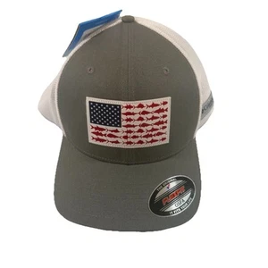 Columbia PFG Hat Taille Size XXL Grey Mesh USA Flag Fishing American Flex Fish - Picture 1 of 5