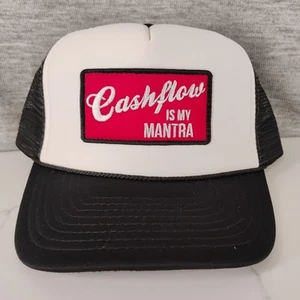 Cashflow is my Mantra Men's Black Foam Mesh Trucker Hat Snap Back Cap OSFA NWOT - Picture 1 of 8