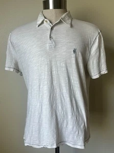 Camisa Polo John Varvatos EE. UU. Blanca Brezo Signo Paz Para Hombre Talla Grande - Imagen 1 de 4