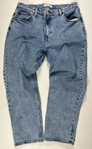 Pantalones de mezclilla rectos de tiro alto Abercrombie & Fitch Y2K para mujer 34 Street años 90 Curve Love - Imagen 1 de 14